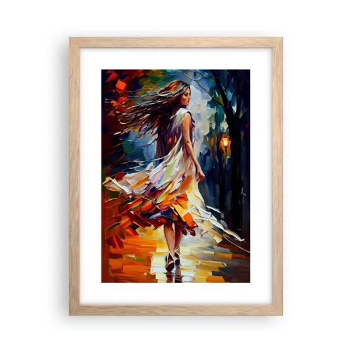 Affisch i ram av ljusek - Höstflicka - 30x40 cm
