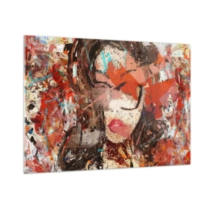 Glastavla - Bild på glas - Ingen vet på riktigt hurdan du är - 100x70 cm