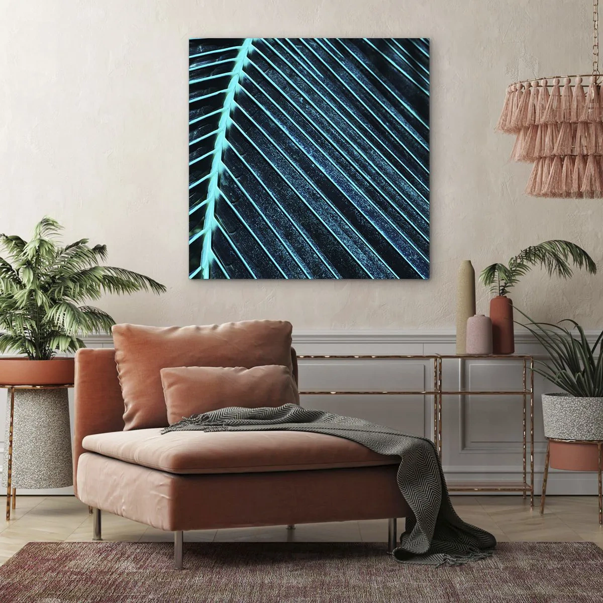 Canvastavla - Bild på duk - Grön textur - 50x50 cm