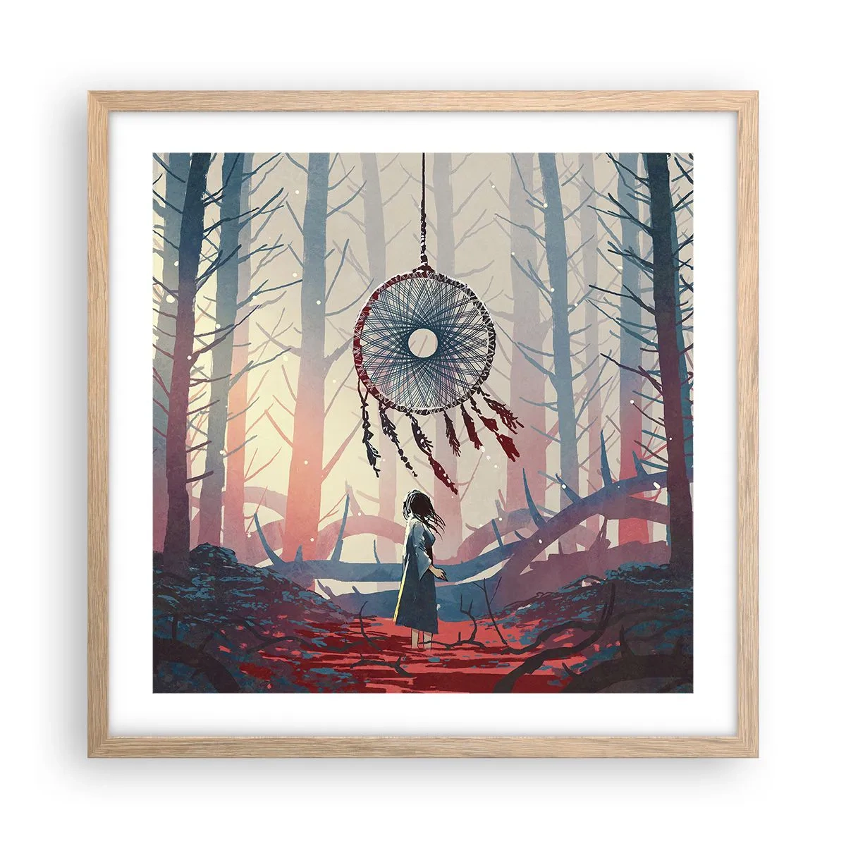 Affisch i ram av ljusek - Hemlighetsfull ritual av lyckan - 50x50 cm