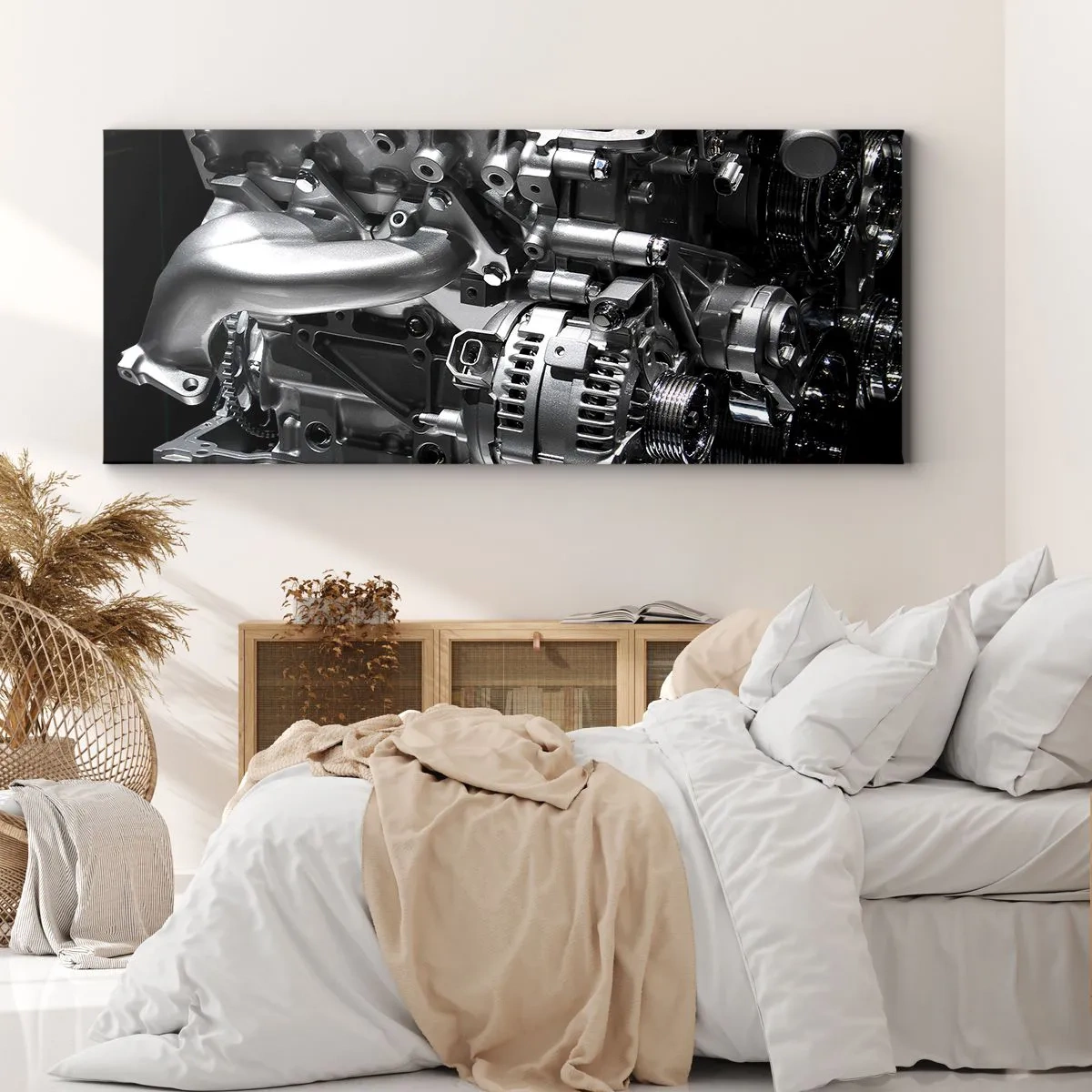Canvastavla - Bild på duk - Stål, vacker, stark - 100x40 cm