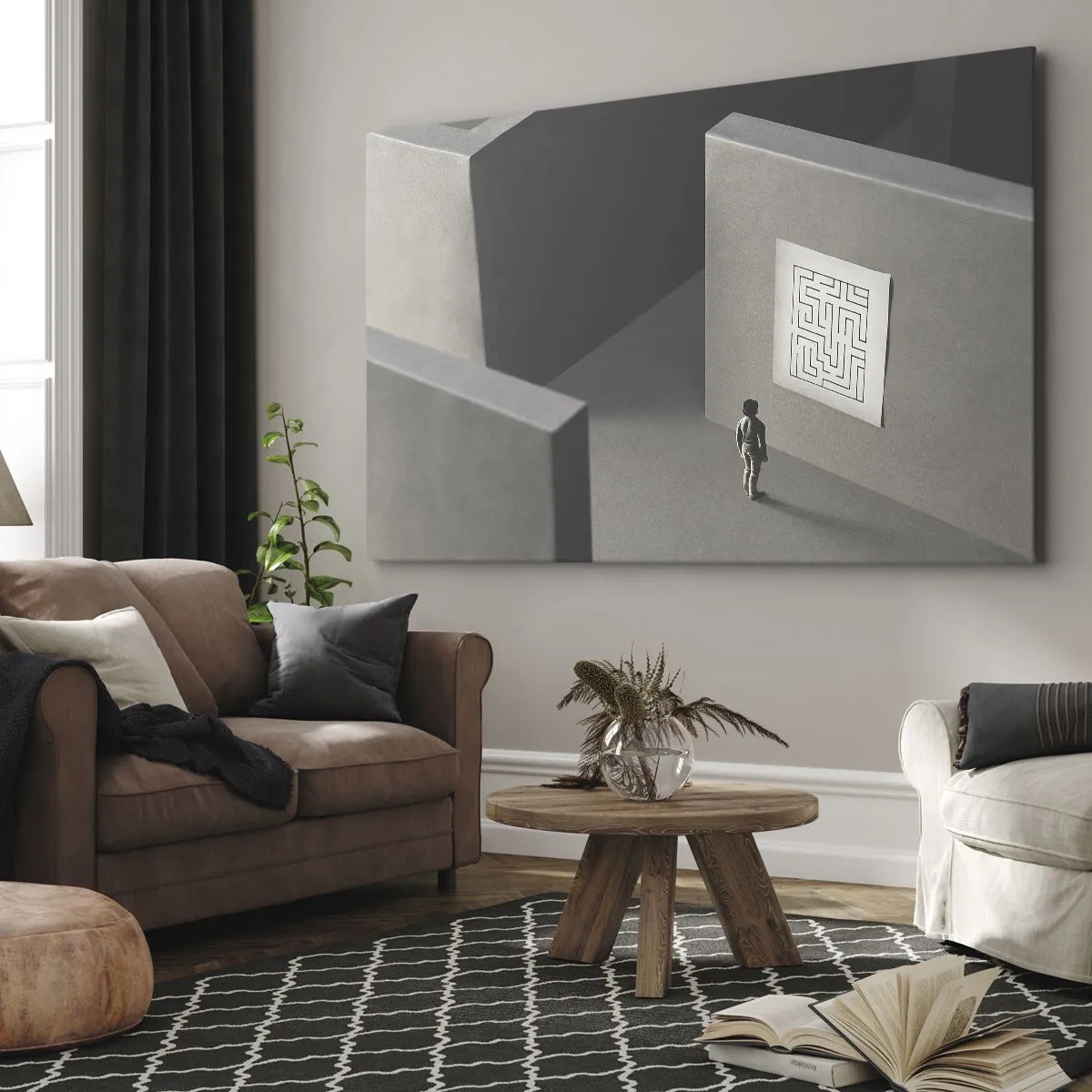 Canvastavla - Bild på duk - Men var är jag? - 100x70 cm