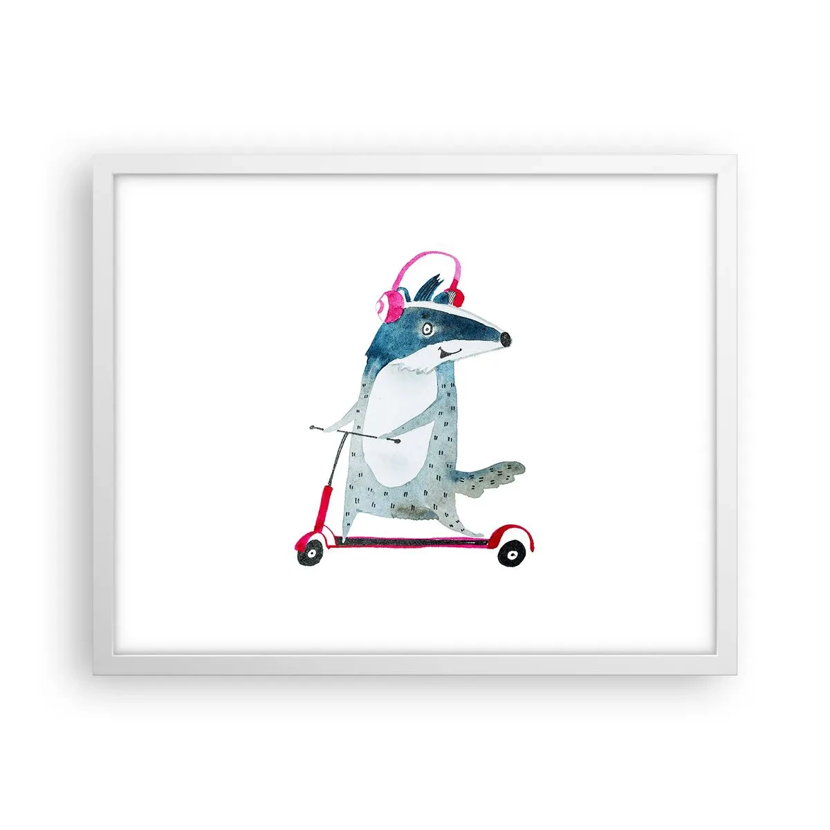 Affisch i vit ram - Grävlingens glädje - 50x40 cm