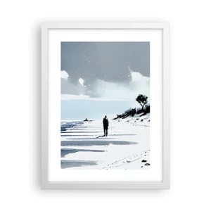 Affisch i vit ram - Ensam - 30x40 cm