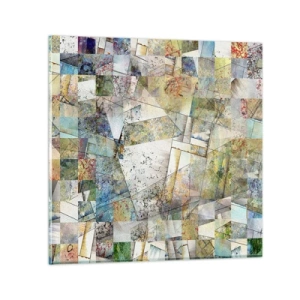 Glastavla - Bild på glas - Geometrisk omblandning - 30x30 cm