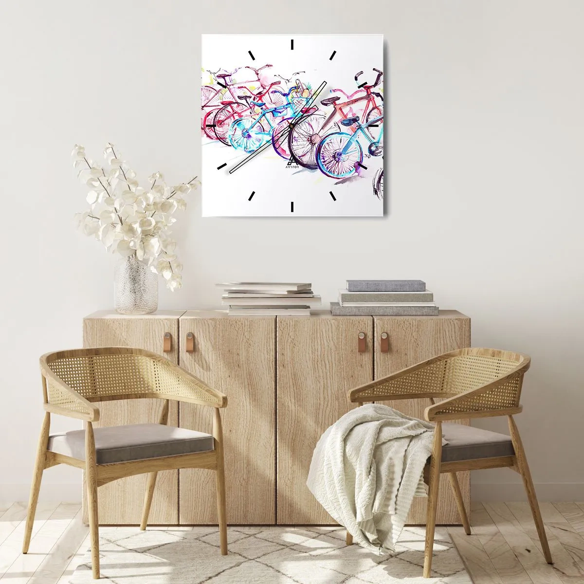 Väggklocka - Klocka på glas - Antimotoklubbens träff - 30x30 cm