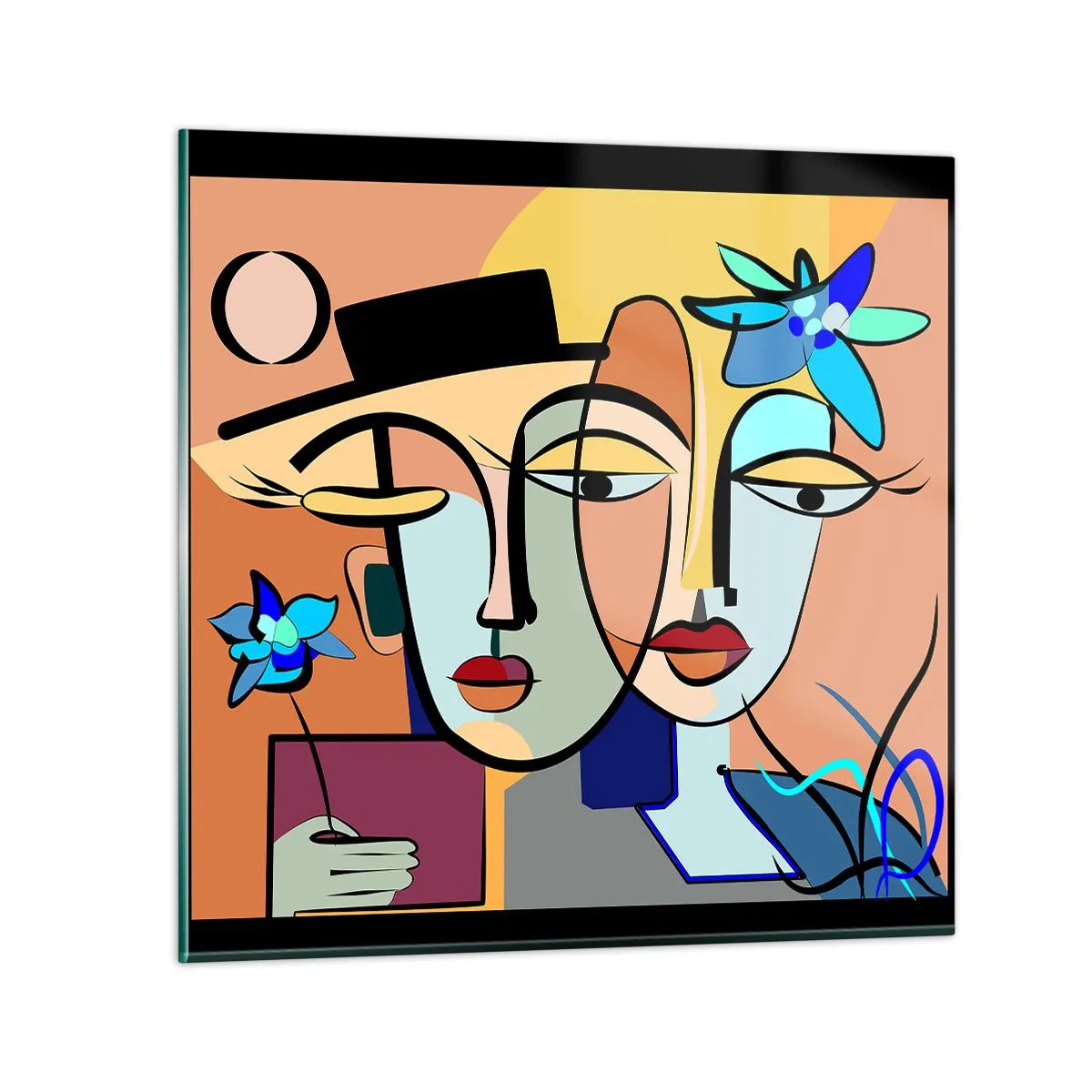 Glastavla - Bild på glas - Picassos randez vous - 60x60 cm
