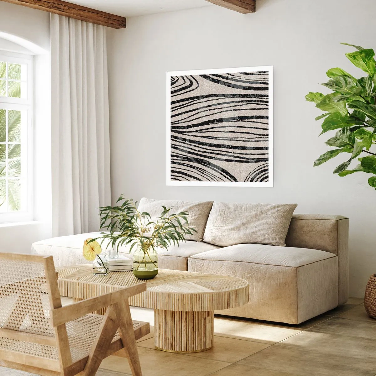 Affisch - Stänk av linjer - 60x60 cm