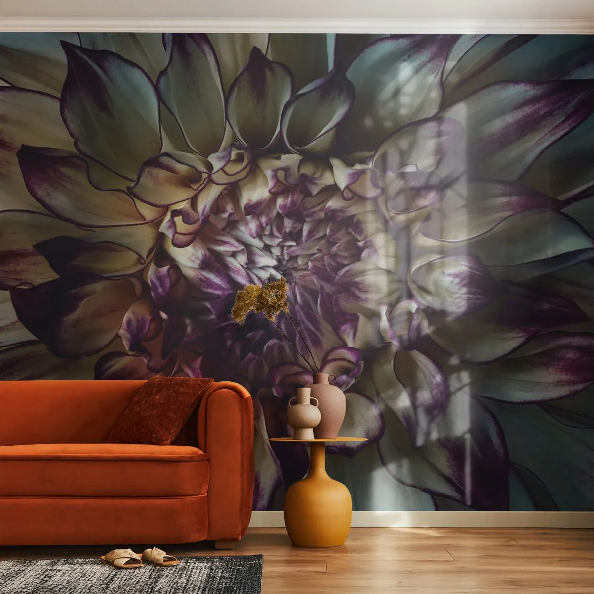 Självhäftande Fototapet Deluxe Sticker - Blommande ungdom - Blommor, Dahlia, Blommande blomma - 500x350 cm