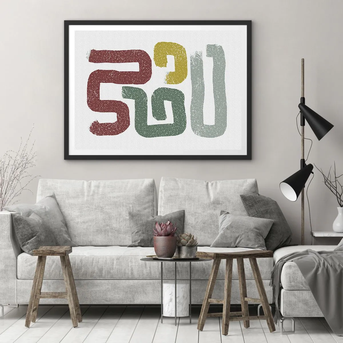 Affisch i svart ram - På ett okänt språk - 100x70 cm