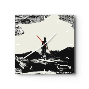 Väggklocka - Klocka på glas - En ny blick - 40x40 cm