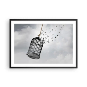 Affisch i svart ram - Tro...Hopp...Frihet! - 70x50 cm