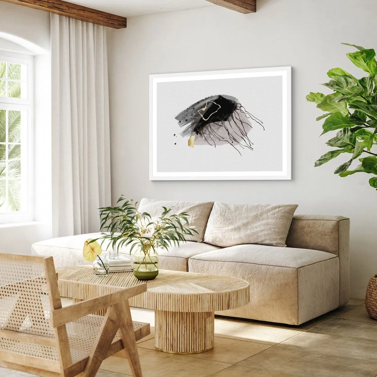 Affisch i vit ram - I svart och guld - 50x40 cm