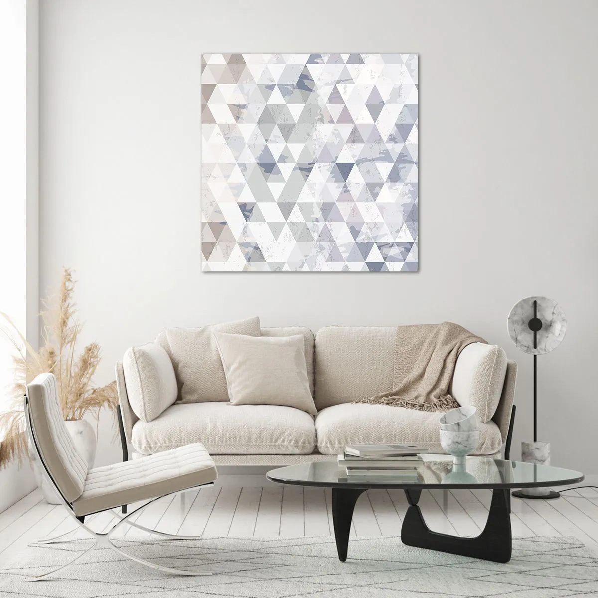 Glastavla - Bild på glas - Trianglar - 30x30 cm