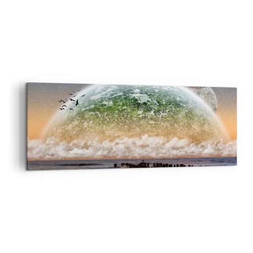 Canvastavla - Bild på duk - Och världen uppstod ur vatten - 140x50 cm