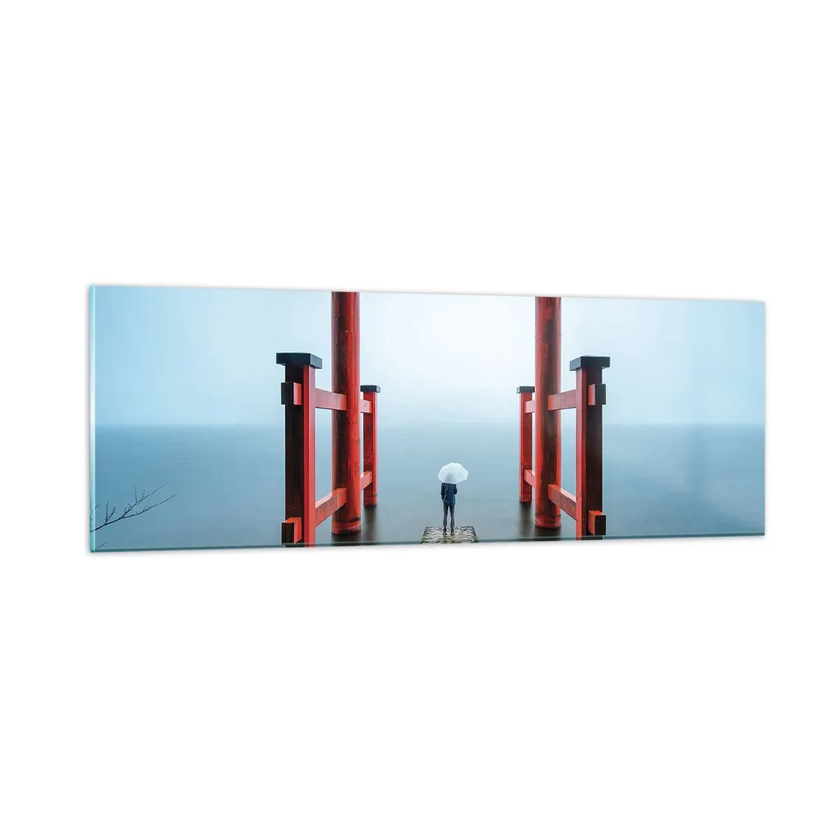 Glastavla - Bild på glas - Japansk begrundan - 90x30 cm