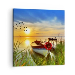 Canvastavla - Bild på duk - Storskarvarna drar iväg - 50x50 cm