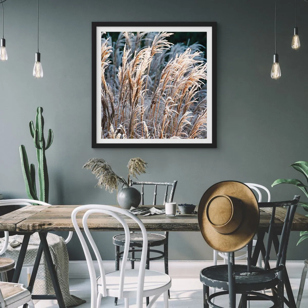 Affisch i svart ram - Frostprydda - 40x40 cm