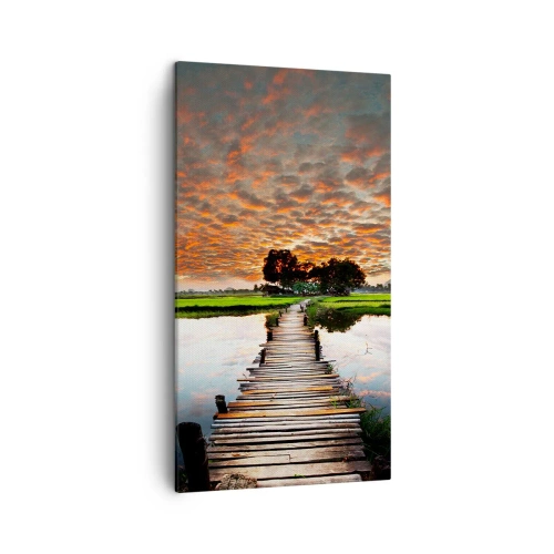 Canvastavla - Bild på duk - Fäll ut armarna - andas - 45x80 cm