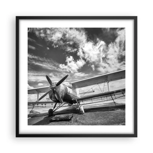 Affisch i svart ram - Jag kan inte vänta! - 50x50 cm