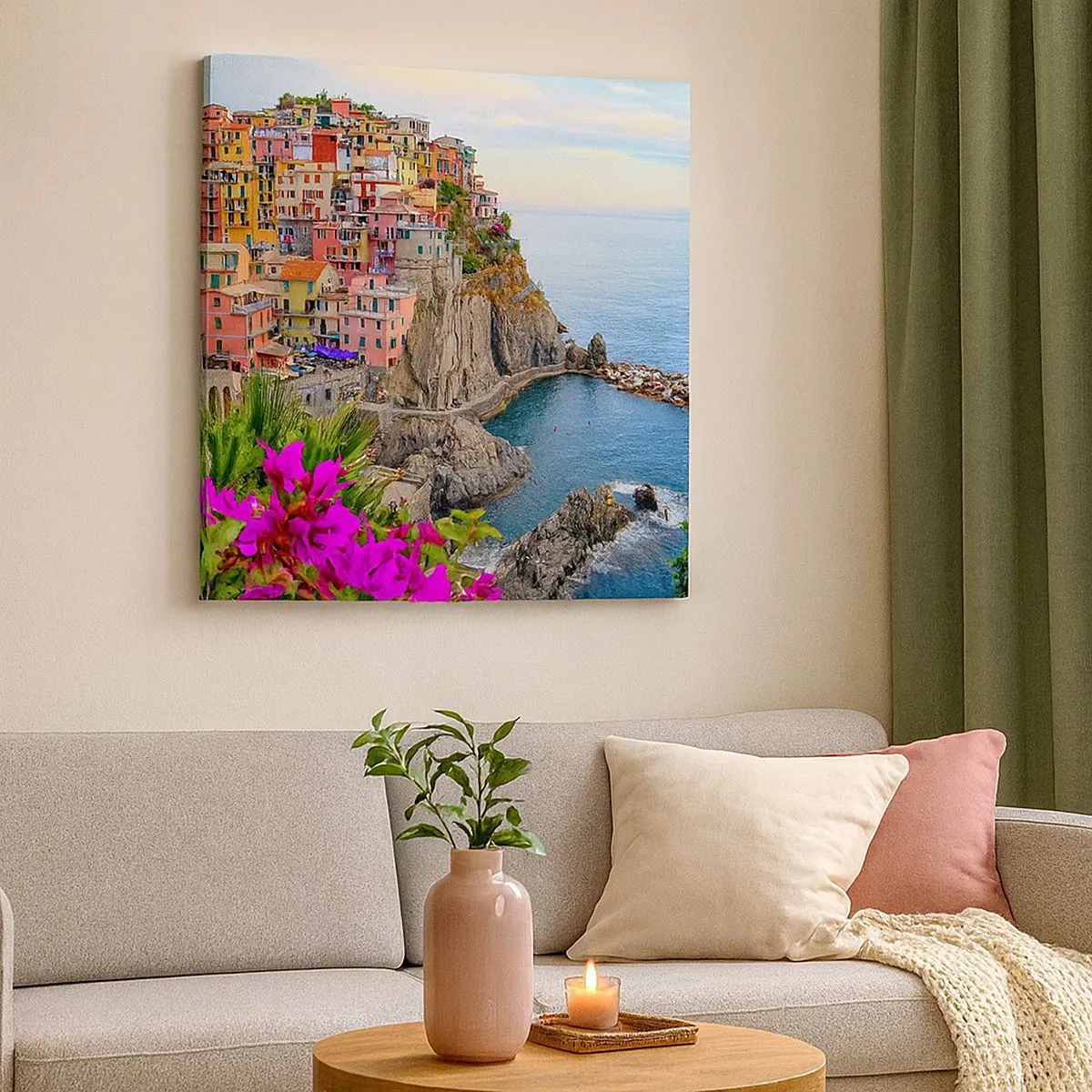 Canvastavla - Bild på duk - Skrattande stad - 30x30 cm