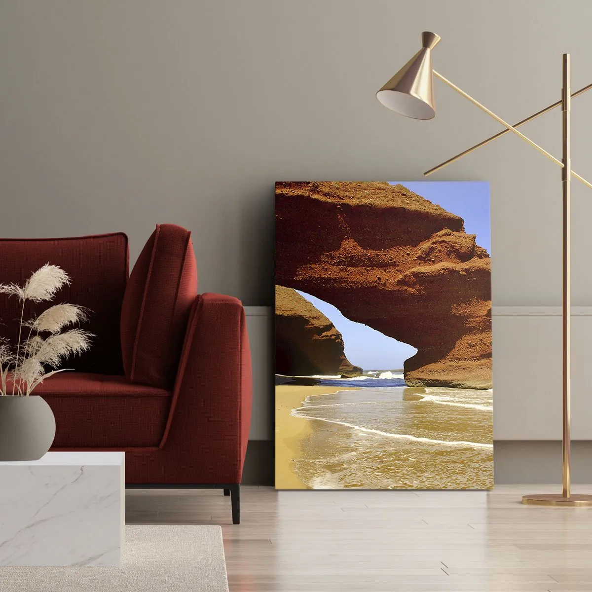 Canvastavla - Bild på duk - Vatten och vind i tusentals år - 55x100 cm