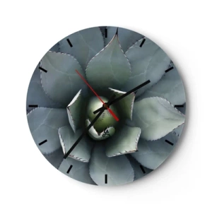 Väggklocka - Klocka på glas - Lockar och varnar - 40x40 cm