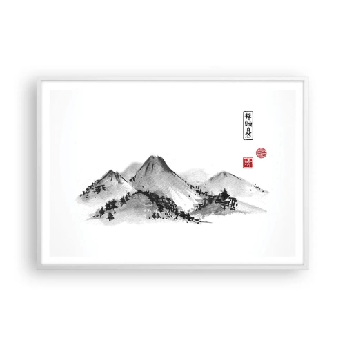 Affisch i vit ram - Bortom fjällen - 100x70 cm