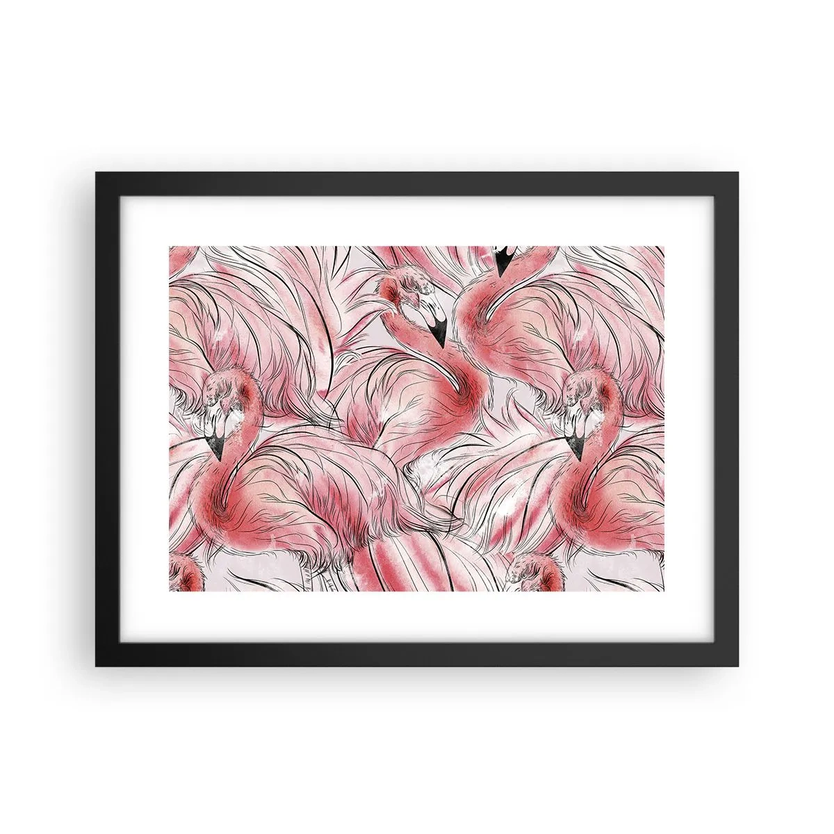Affisch i svart ram - Fåglarnas corps de ballet - 40x30 cm