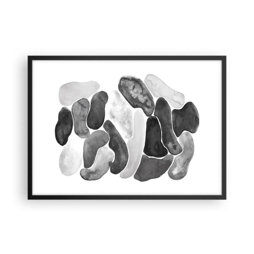 Affisch i svart ram - Stenig abstraktion - 70x50 cm