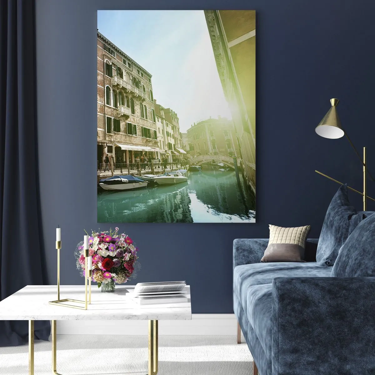 Glastavla - Bild på glas - Venedig - Amore Mio - 50x70 cm