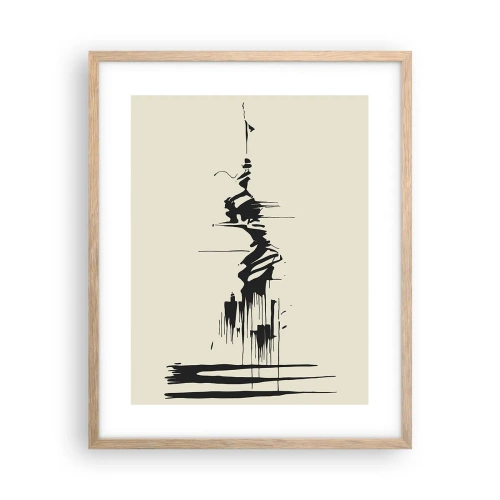 Affisch i ram av ljusek - Skyndsam abstraktion - 40x50 cm