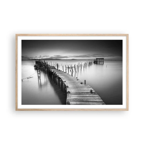 Affisch i ram av ljusek - Den glömda strandens ro - 91x61 cm