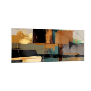 Glastavla - Bild på glas - Abstraktion - ljus och skugga - 100x40 cm