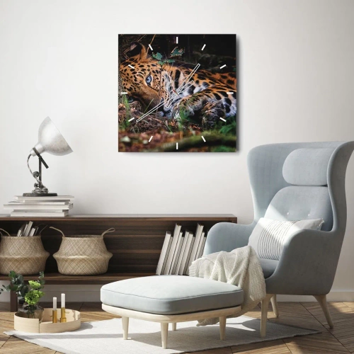 Väggklocka - Klocka på glas - Tro mig - 40x40 cm