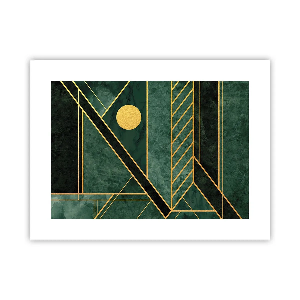 Affisch - Dynamik av guld och azurblå - 40x30 cm