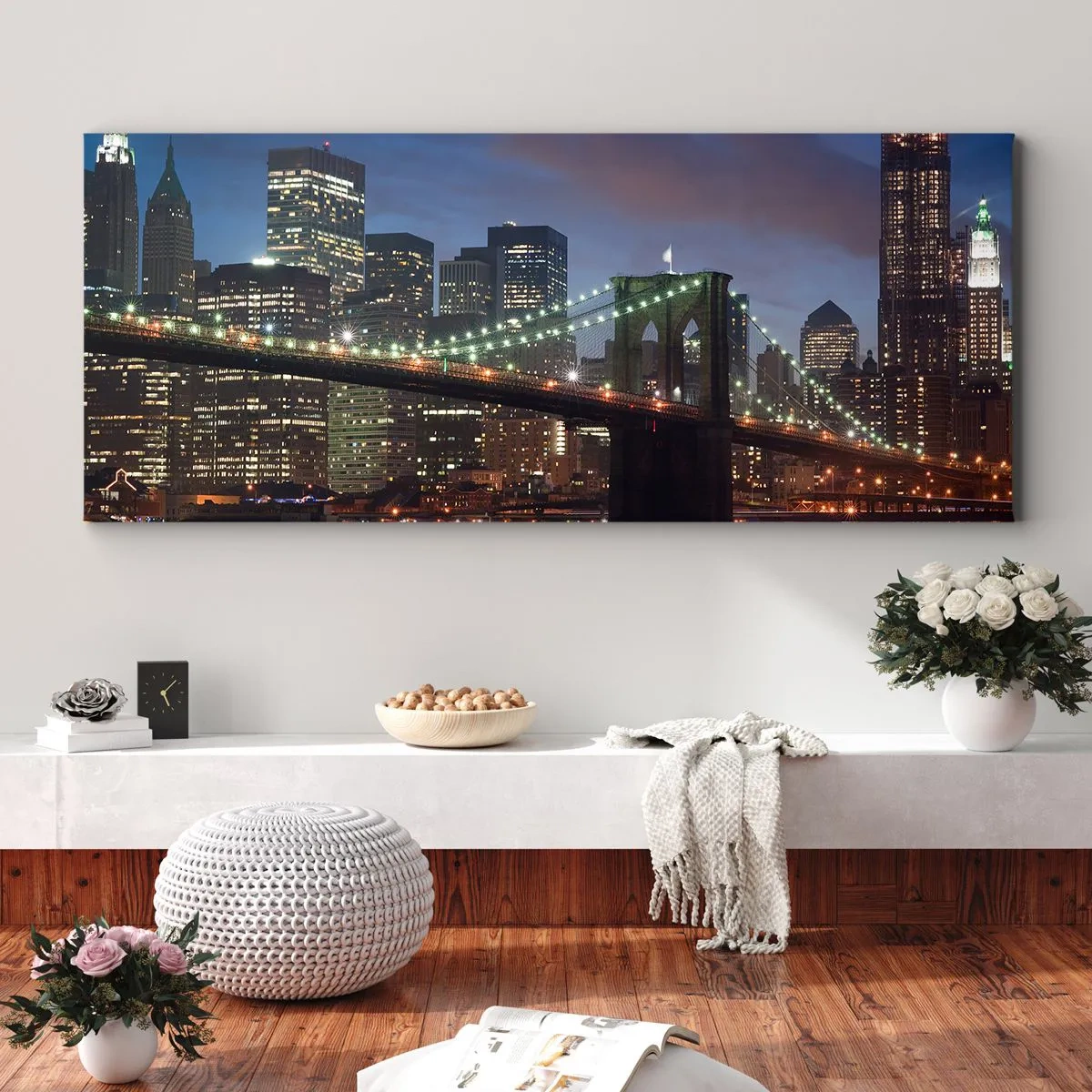 Canvastavla - Bild på duk - Glödande natt - 120x50 cm