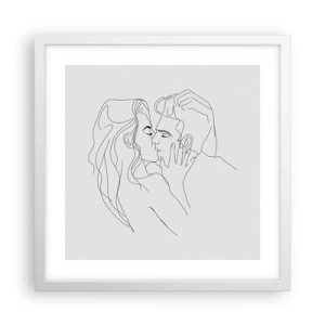 Affisch i vit ram - Med samma streck - 40x40 cm