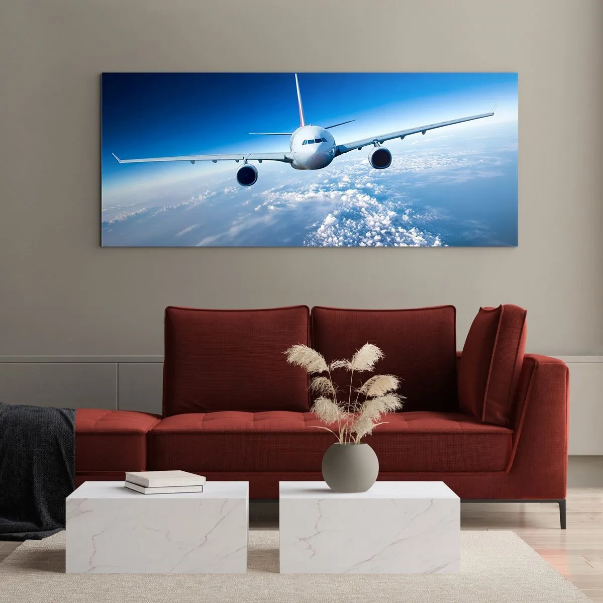 Glastavla - Bild på glas - Jag flyger för jag vill - 100x40 cm