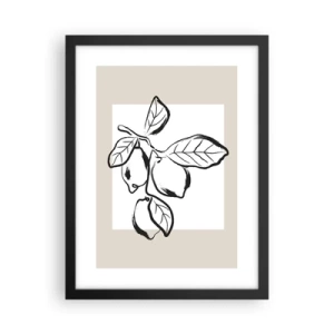 Affisch i svart ram - Där citronen mognar... - 30x40 cm