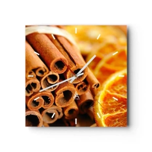 Väggklocka - Klocka på glas - Känner du deras arom? - 40x40 cm