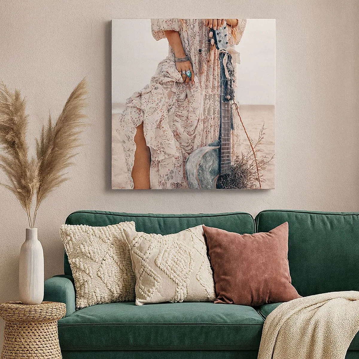 Canvastavla - Bild på duk - Flower power på väg - 30x30 cm