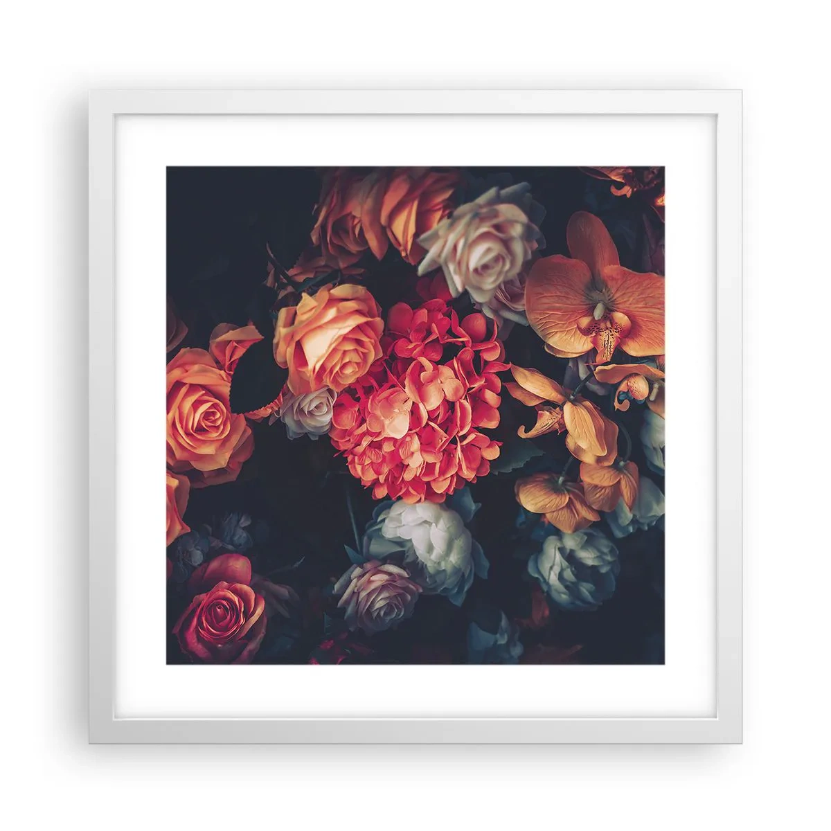 Affisch i vit ram - Som hos de holländska mästarna - 40x40 cm