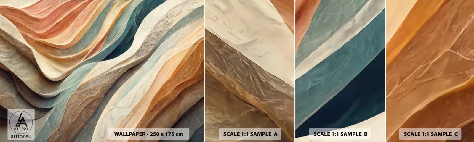 Provbit av självhäftande fototapet Deluxe Sticker - Ögonblick före förändring - Textur, Mönster, Ljus - 100x30 cm