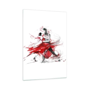 Glastavla - Bild på glas - Tango - passionens rytm - 80x120 cm