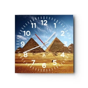 Väggklocka - Klocka på glas - 40 sekler tittar på oss - 40x40 cm