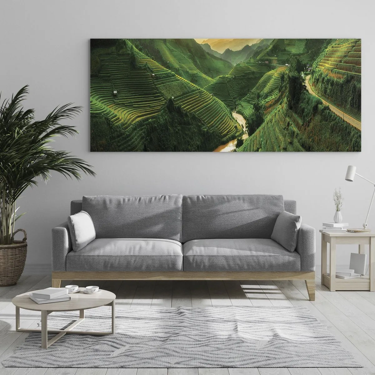 Glastavla - Bild på glas - Vietnamesisk dal - 140x50 cm