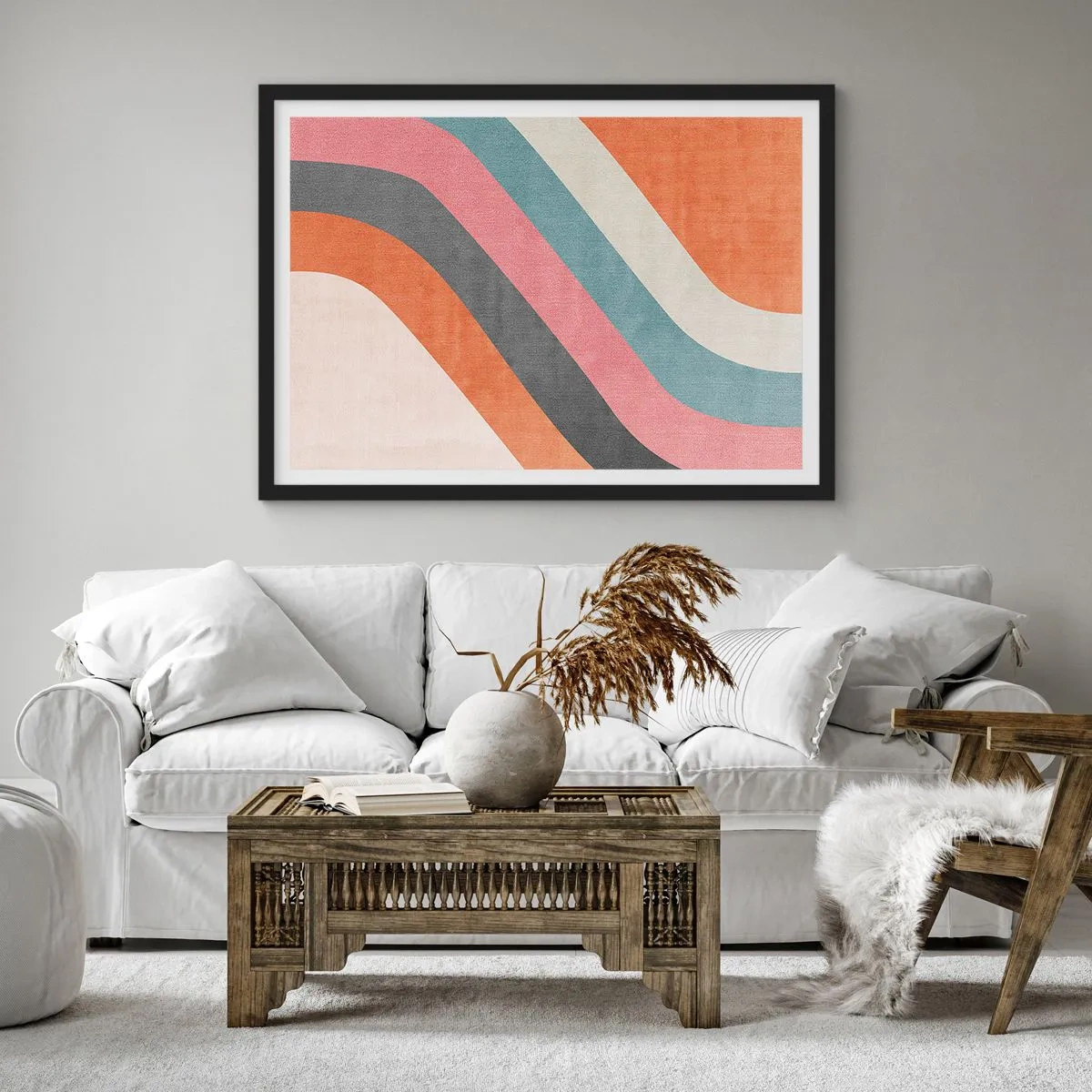 Affisch i svart ram - Diagonal komposition - rörelse - 50x40 cm