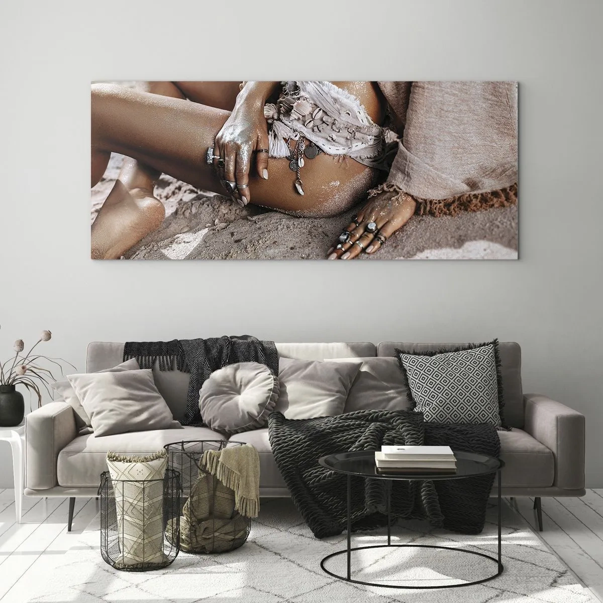 Glastavla - Bild på glas - Utkastad av vågorna? - 100x40 cm