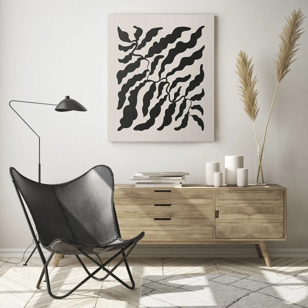 Glastavla - Bild på glas - Kvadratens natur - 50x70 cm
